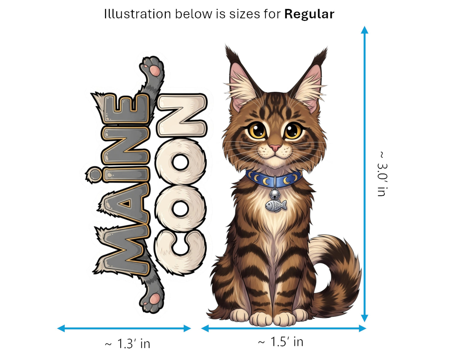 Maine Coon Sticker and Magnet - Gentle Giant Purrkins™ – Domestic Cat Breed | Waterproof & UV-Proof