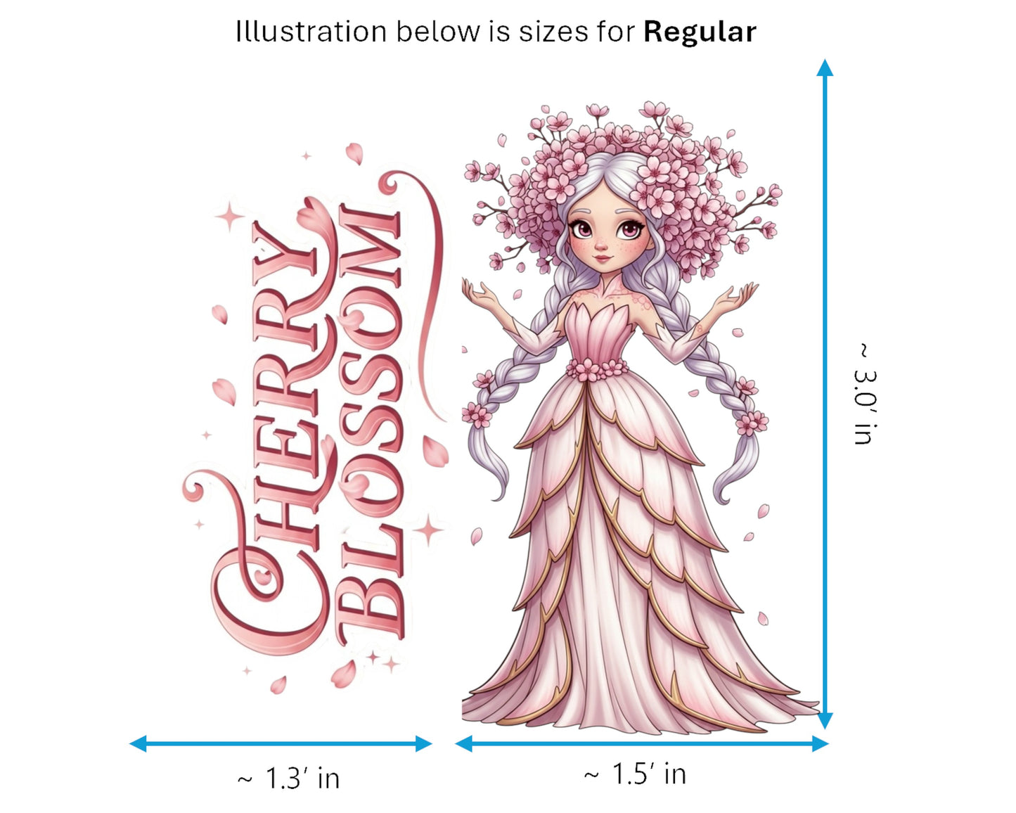 Cherry Blossom Sticker and Magnet - The Ephemeral Princess Treekins™ – Sakura Spirit | Waterproof & UV-Proof