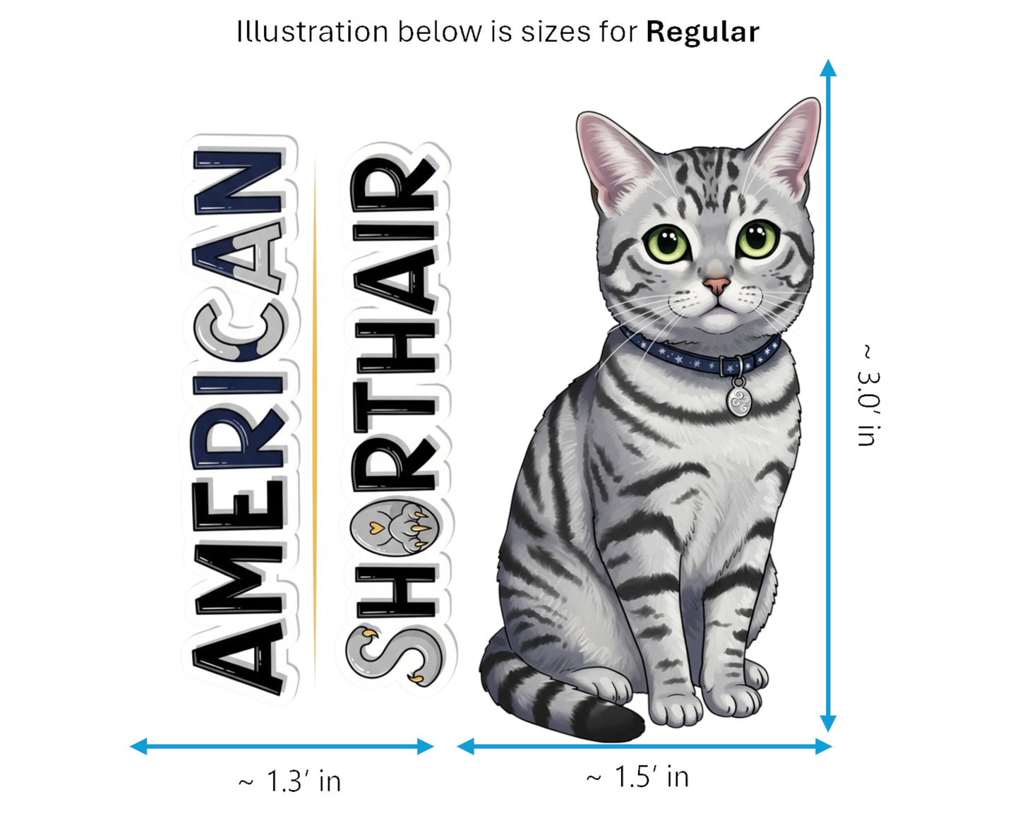 American Shorthair Sticker and Magnet - Classic Tabby Purrkins™ – Domestic Cat Breed | Waterproof & UV-Proof
