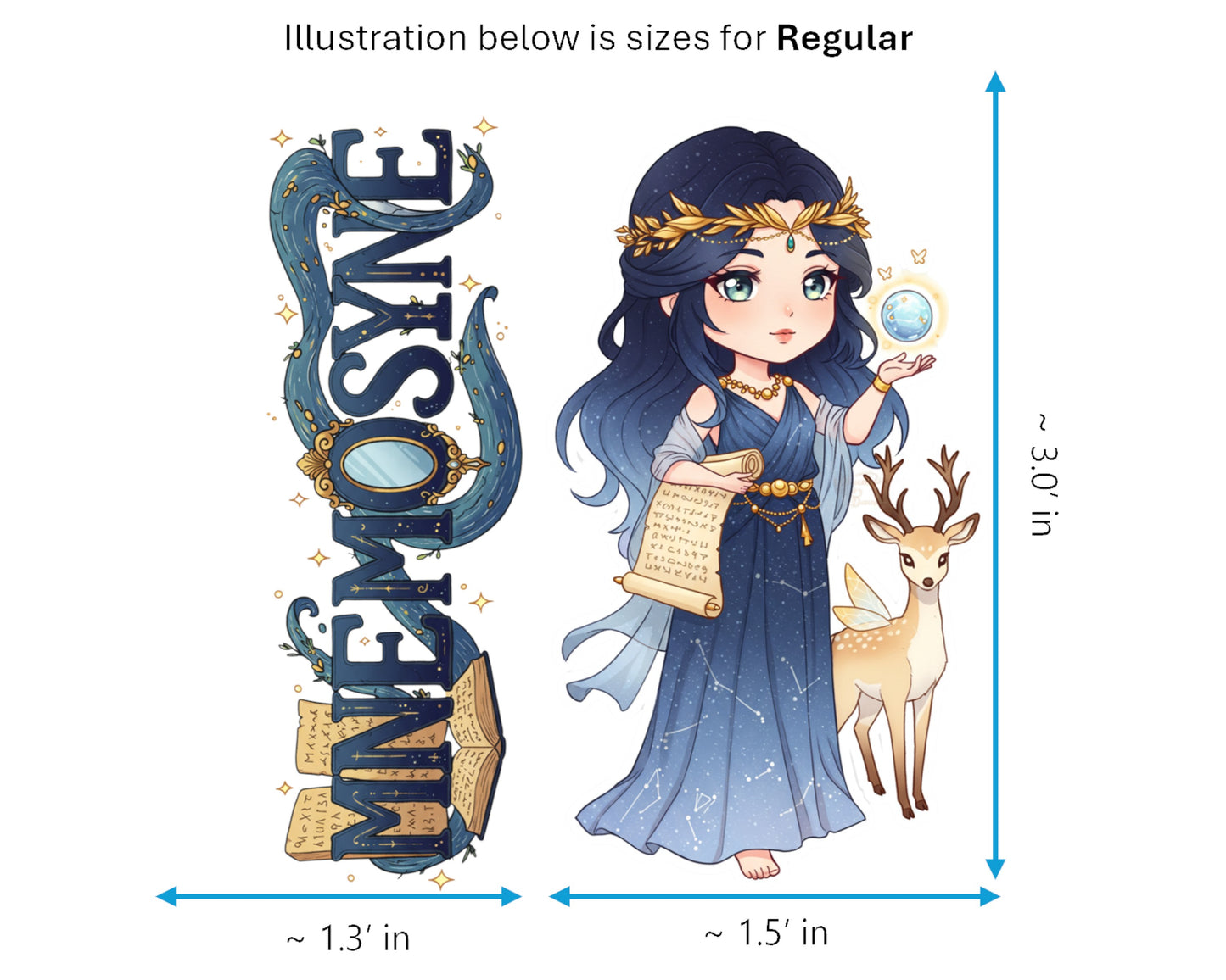 Mnemosyne Sticker and Magnet - Mother of the Muses Mythkins™ – Titan Goddess of Memory | Waterproof & UV-Proof