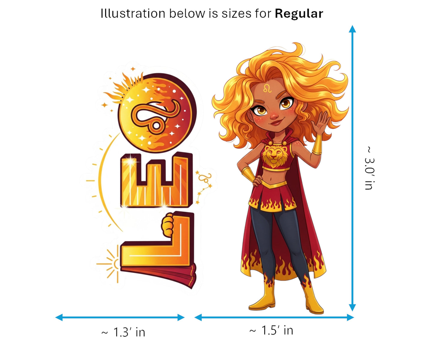 Leo Sticker and Magnet - the Solar Queen Horoskins™ – Zodiac Fire Sign | Waterproof & UV-Proof