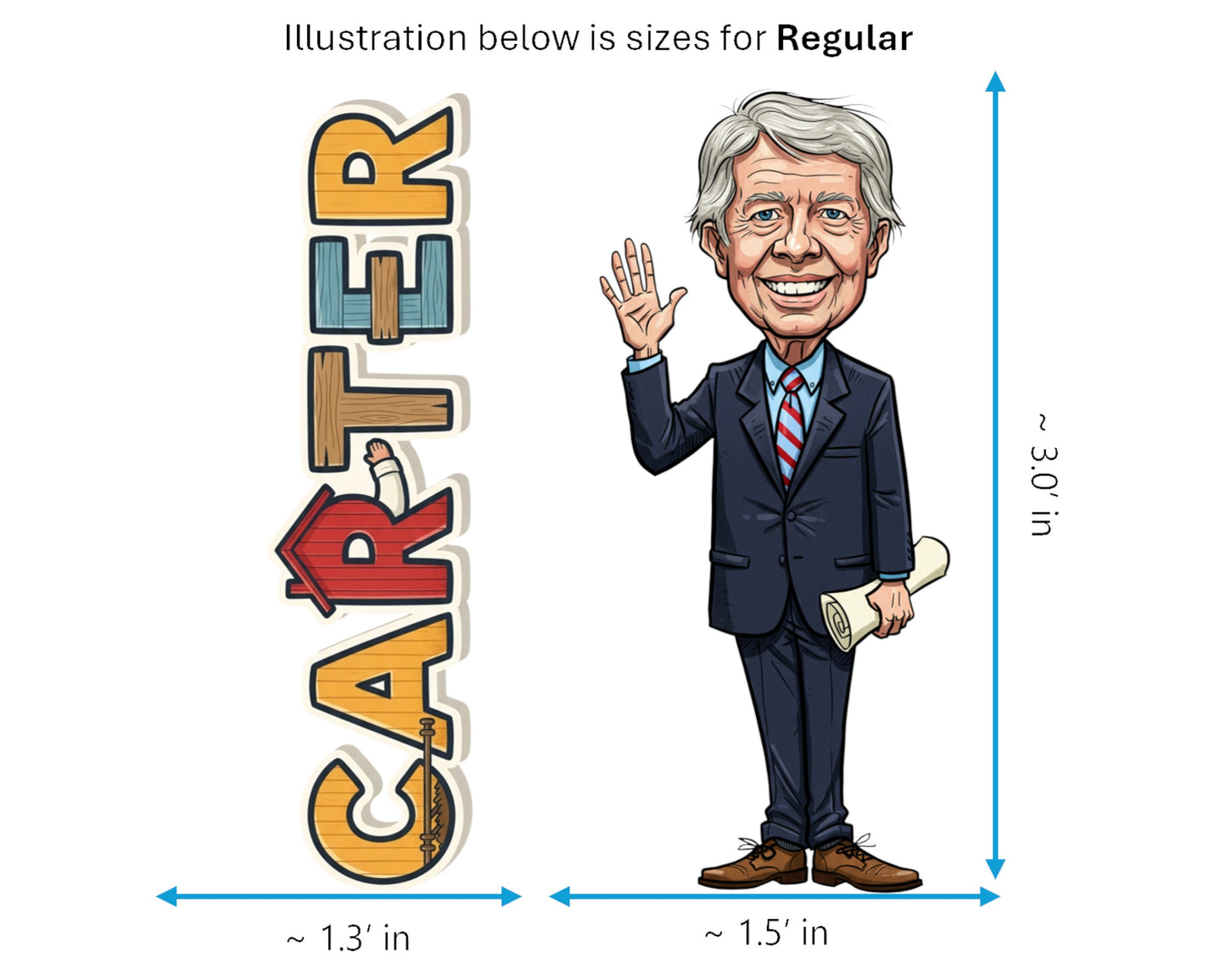 Jimmy Carter Sticker and Magnet - The Humanitarian Histkins™ – 39th U.S. President | Waterproof & UV-Proof