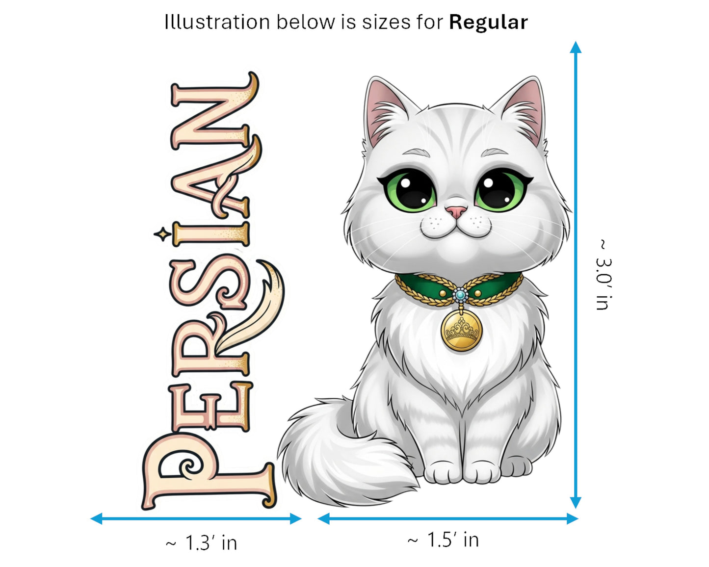 Persian Sticker and Magnet - Feline Aristocrat Purrkins™ – Long-haired Cat Breed | Waterproof & UV-Proof