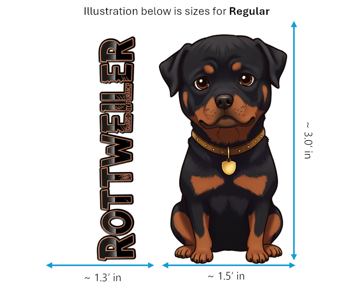 Rottweiler Sticker and Magnet - Steadfast Guardian Pawkins™ – Working Dog Breed | Waterproof & UV-Proof