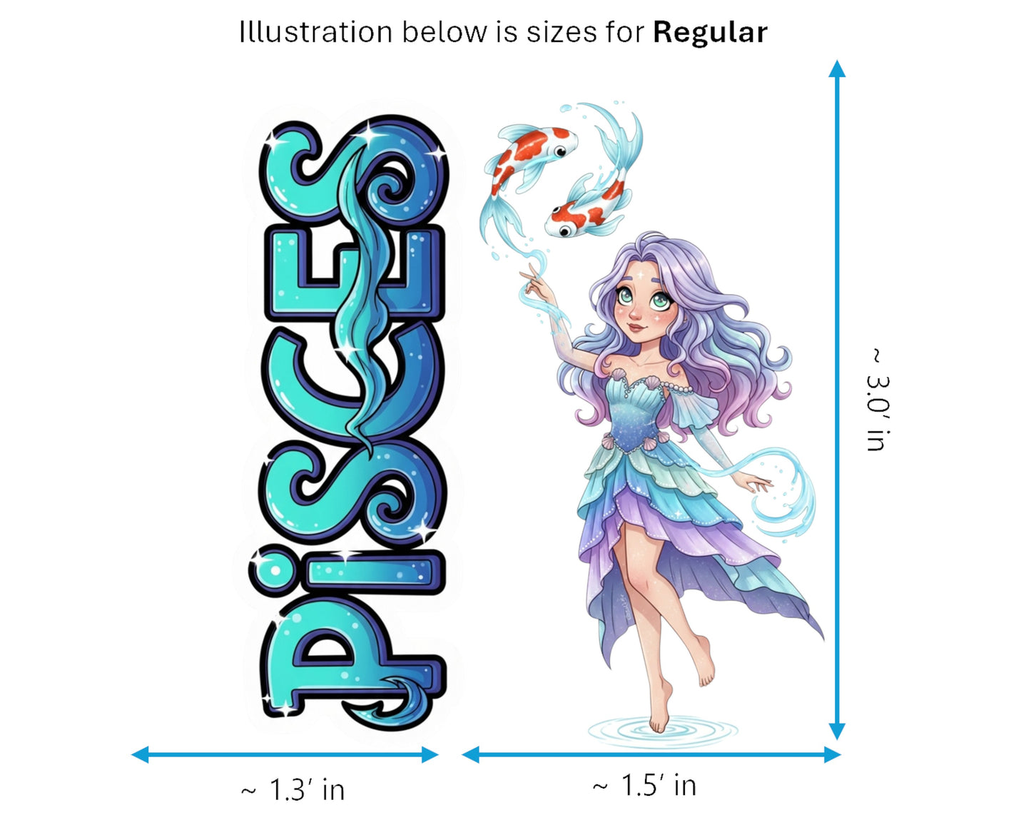 Pisces Sticker and Magnet - the Celestial Fish Horoskins™ – Zodiac Water Sign | Waterproof & UV-Proof