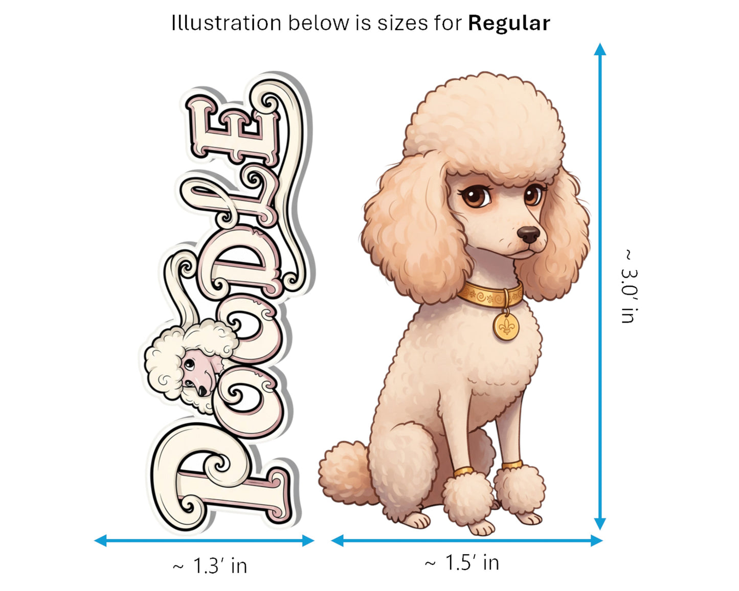 Poodle Sticker and Magnet - the French Diva Pawkins™ – Non-Sporting Dog Breed | Waterproof & UV-Proof