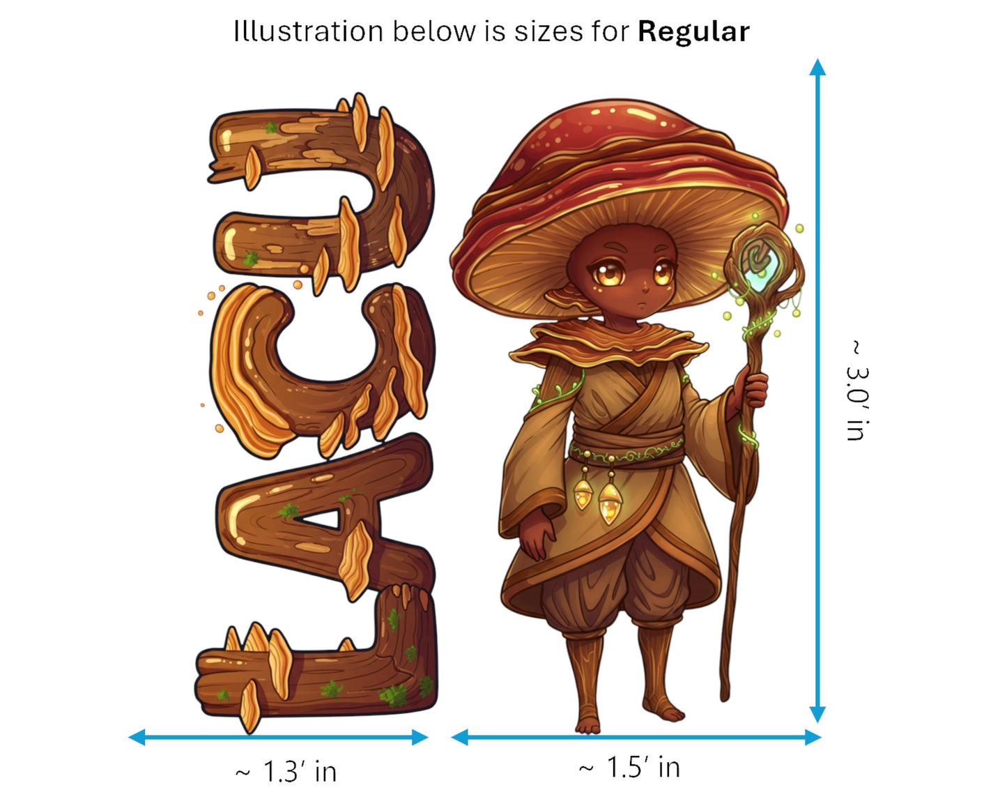 Lacquered Bracket Sticker and Magnet - Forest Sage Fungikins™ – Mystical Mushroom Art | Waterproof & UV-Proof