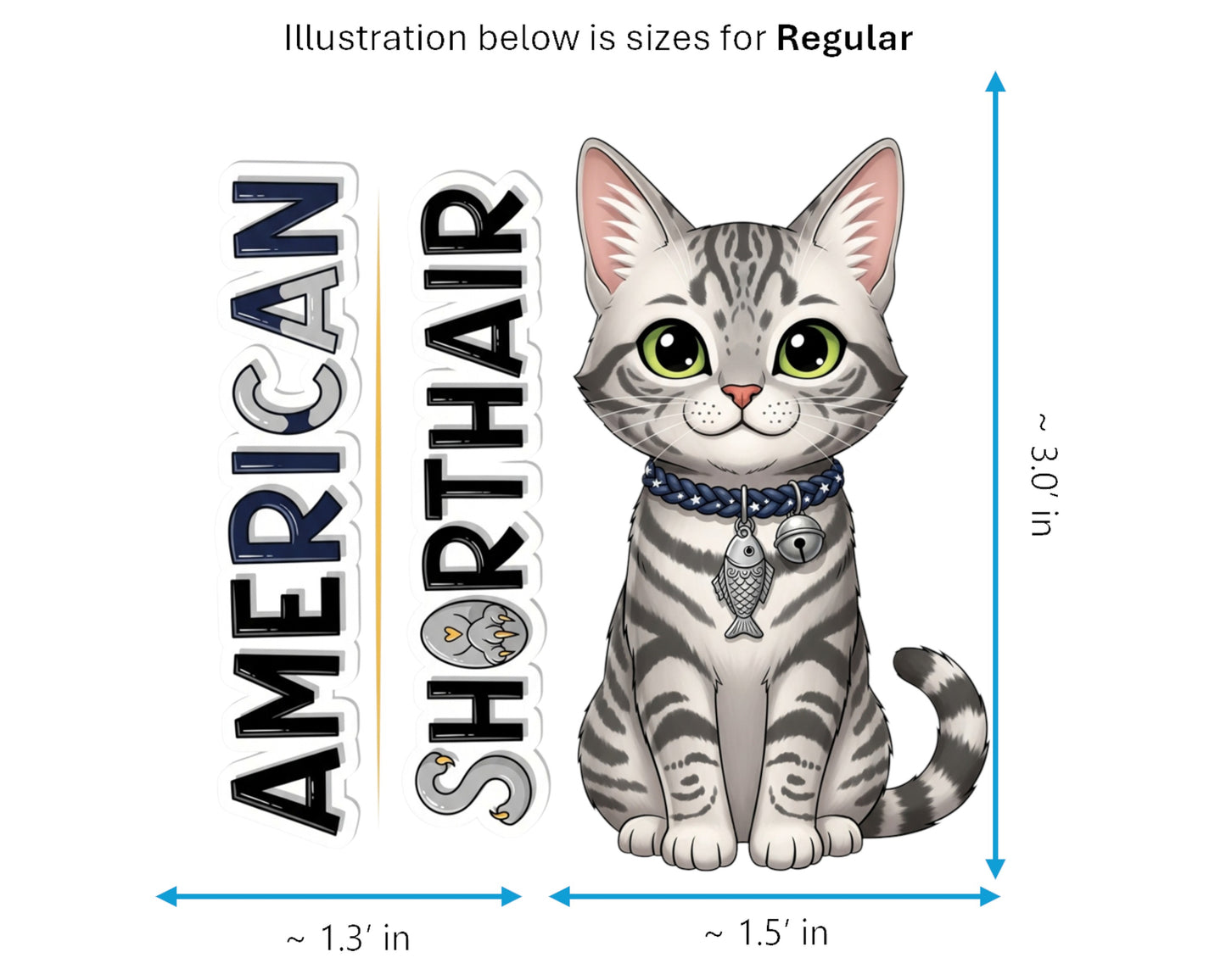 American Shorthair Sticker and Magnet - Classic Tabby Purrkins™ – Domestic Cat Breed | Waterproof & UV-Proof