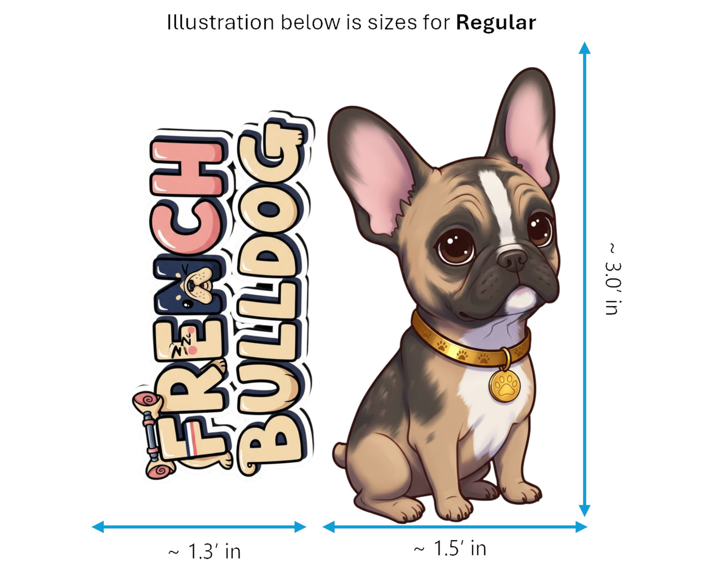 French Bulldog Sticker and Magnet - Bat-Eared Charmer Pawkins™ – Companion Dog Breed | Waterproof & UV-Proo