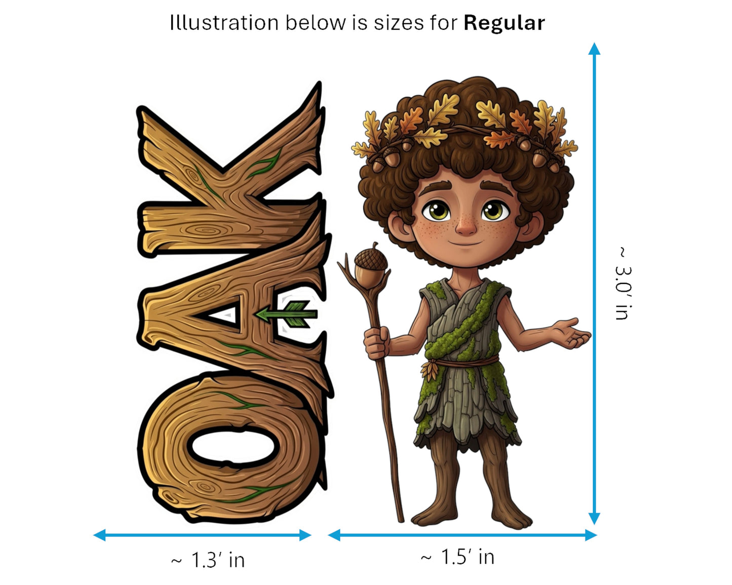 Oak Sticker and Magnet - The Forest King Treekins™ – Forest Guardian | Waterproof & UV-Proof