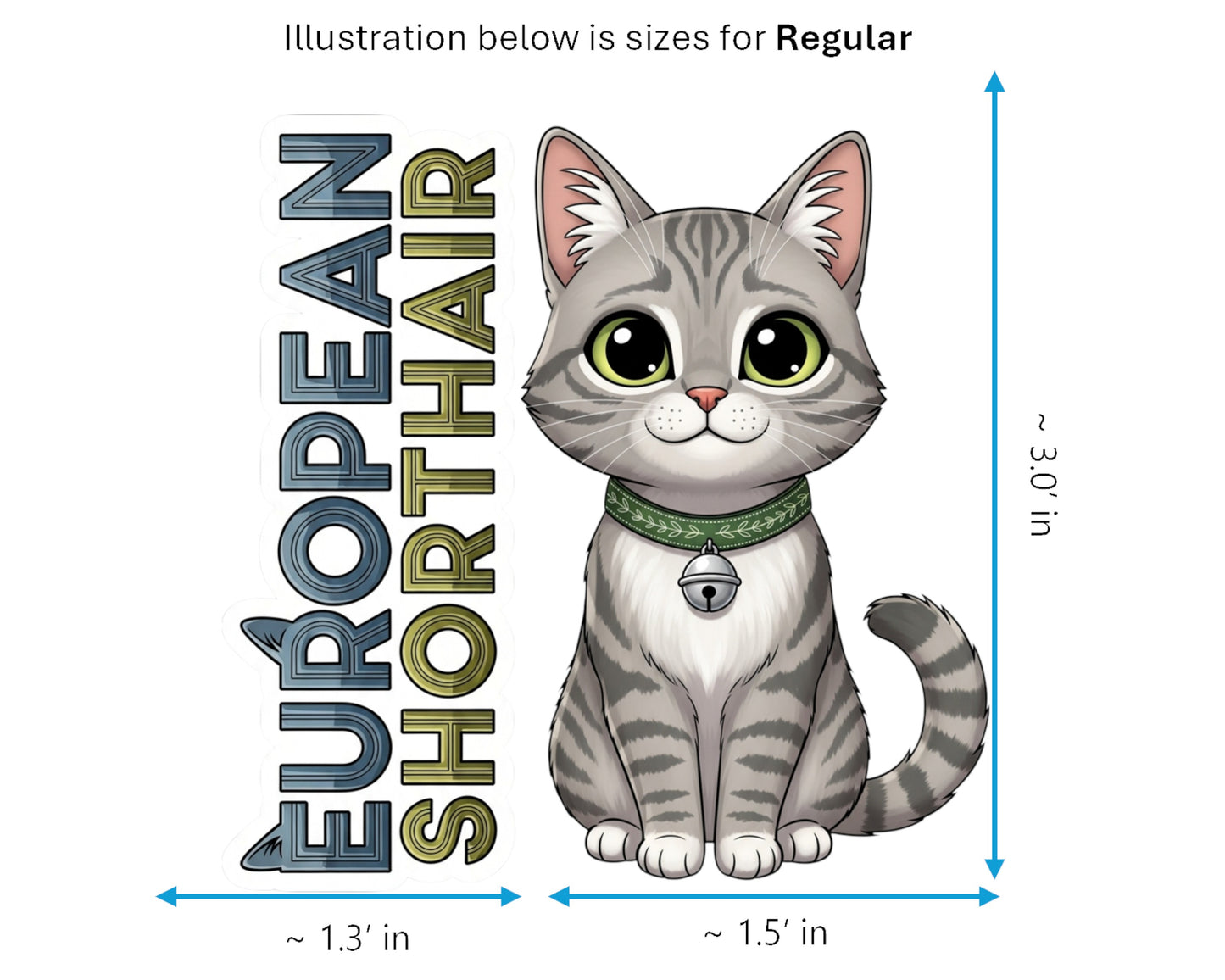 European Shorthair Sticker and Magnet - Original Housecat Purrkins™ – Domestic Cat Breed | Waterproof & UV-Proof