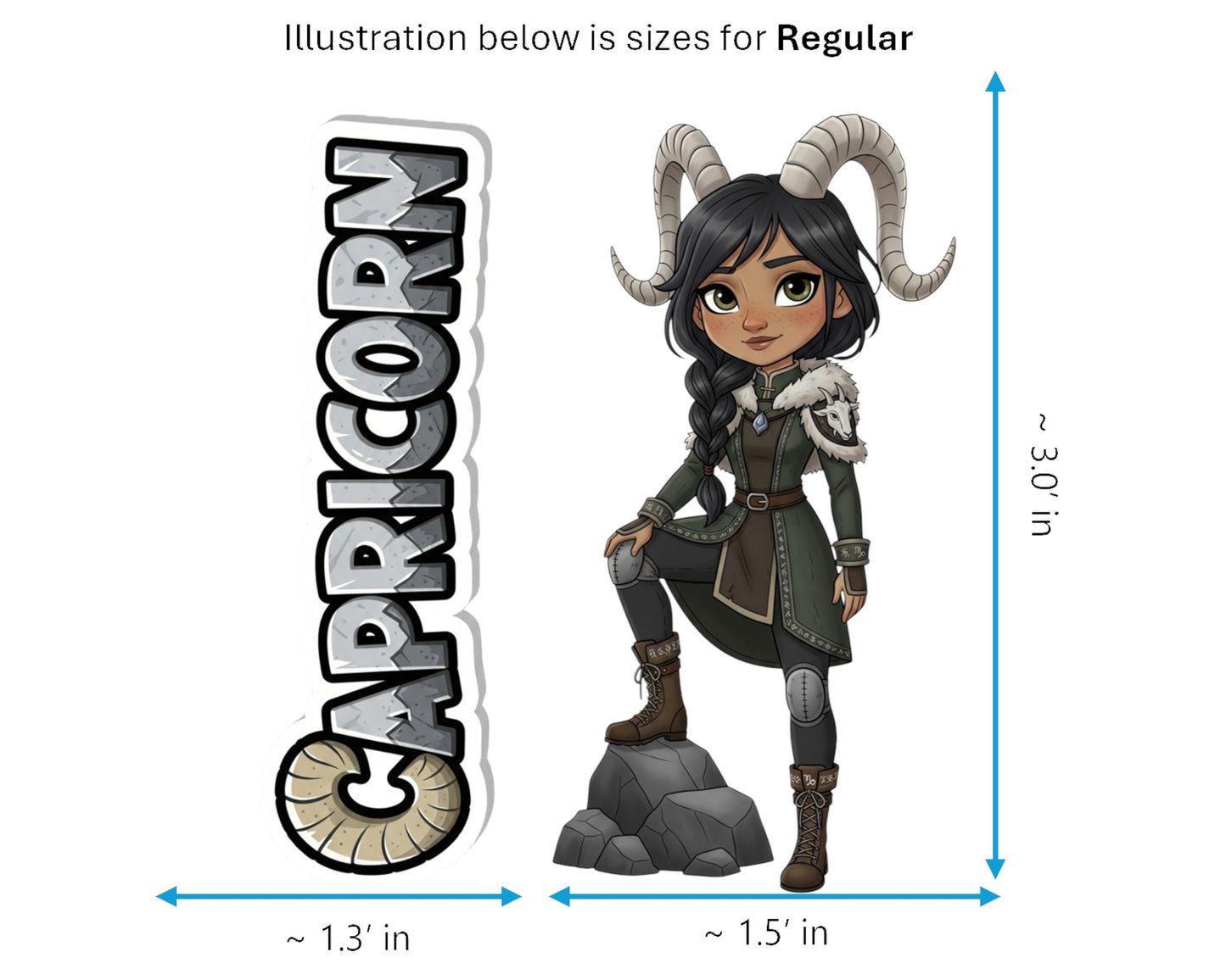 Capricorn Sticker and Magnet - Mountain Climber Horoskins™ – Zodiac Earth Sign | Waterproof & UV-Proof