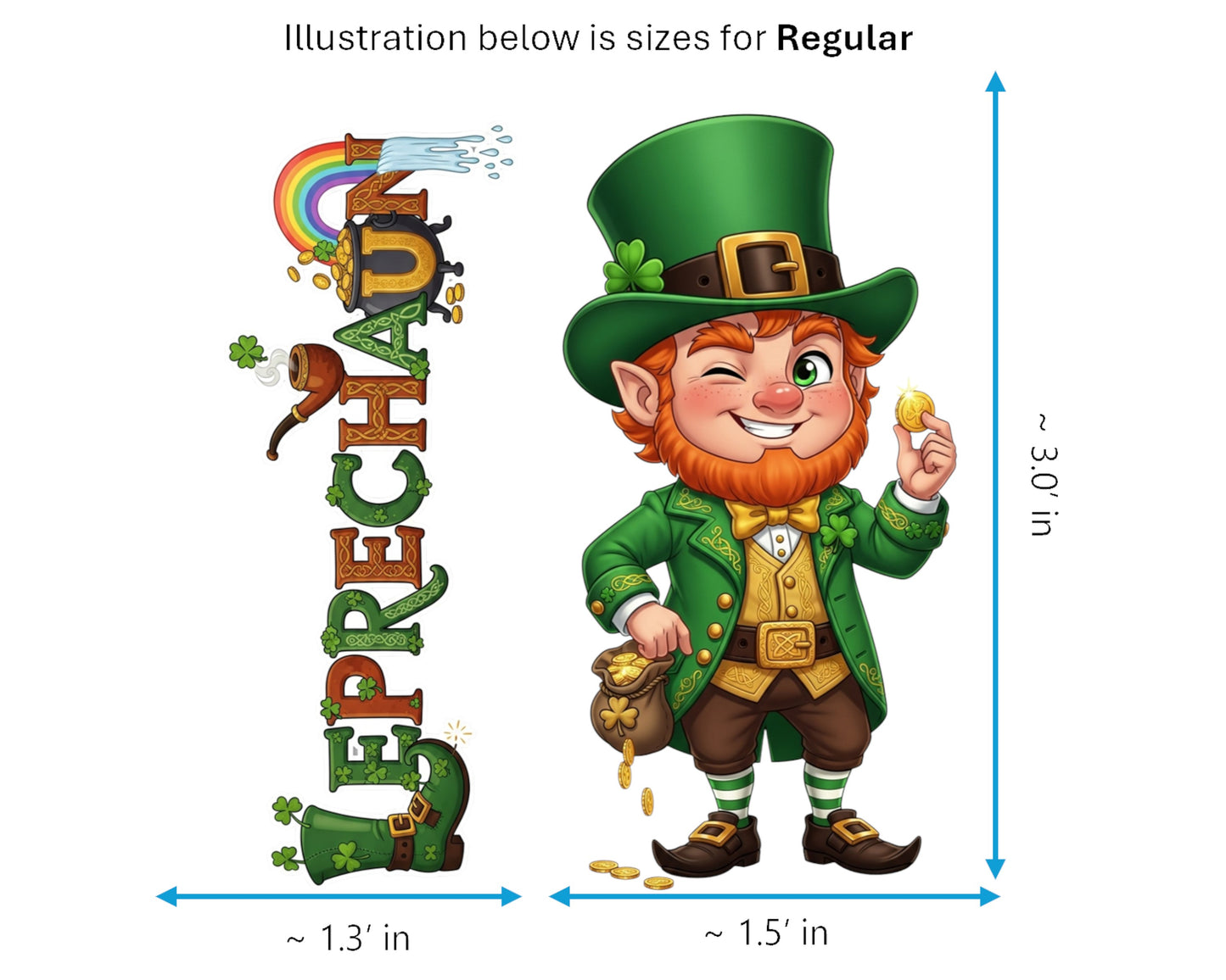 Leprechaun Sticker and Magnet - Guardian of the Gold Mythkins™ – Irish Folklore Fairy | Waterproof & UV-Proof