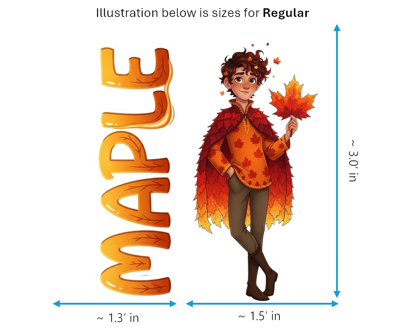 Maple Sticker and Magnet - The Autumn Prince Treekins™ – Autumn Spirit | Waterproof & UV-Proof