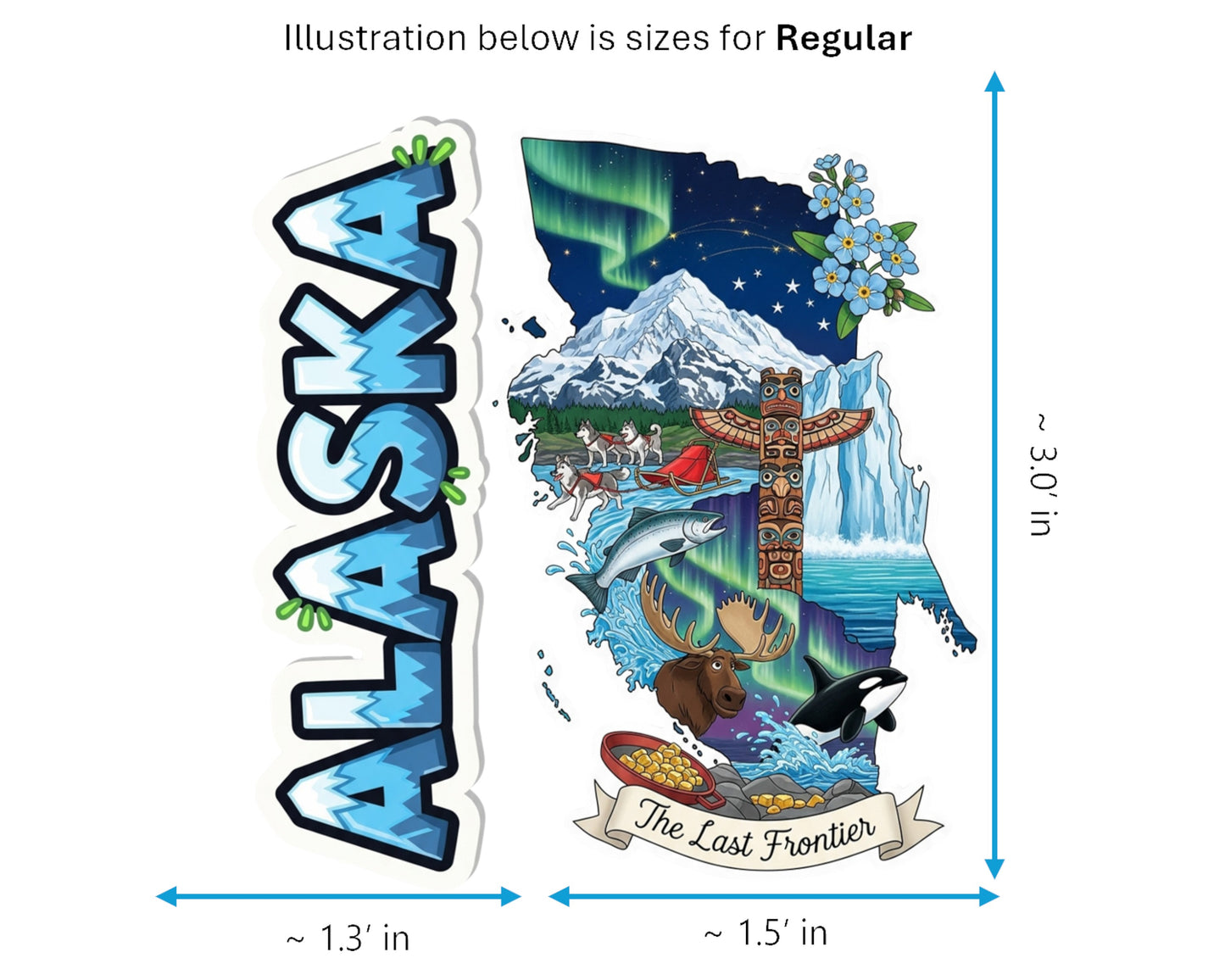 Alaska Sticker and Magnet - The Last Frontier Statekins™ – USA State Souvenir | Waterproof & UV-Proof