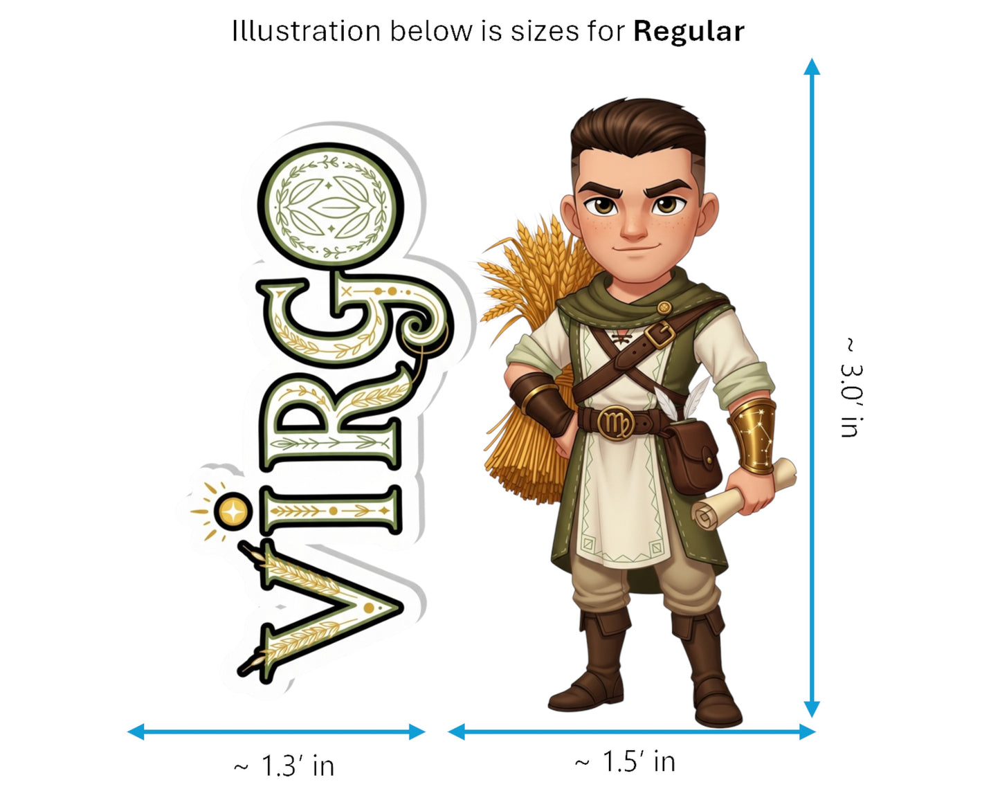 Virgo Sticker and Magnet - the Diligent Farmer Horoskins™ – Zodiac Earth Sign | Waterproof & UV-Proof