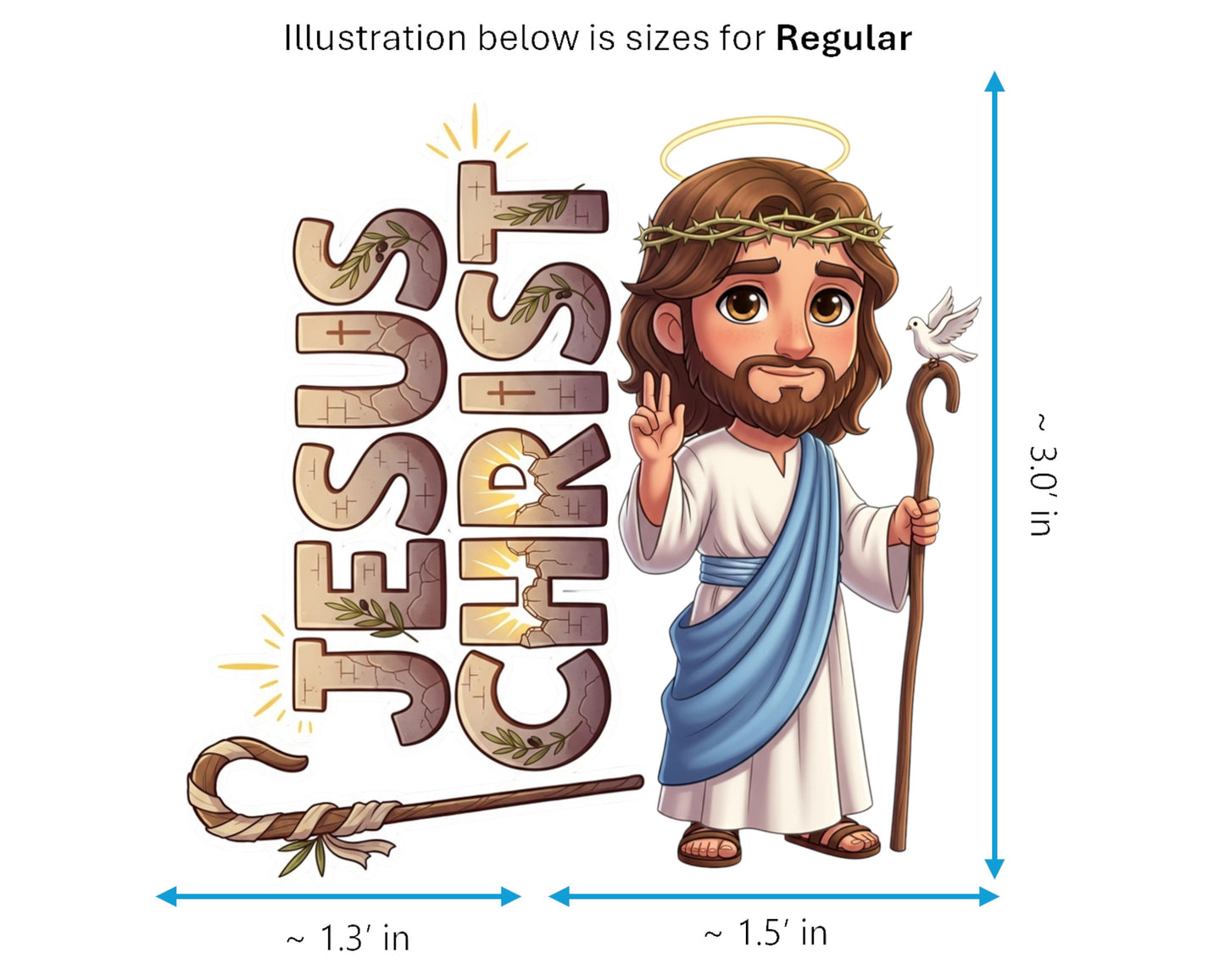 Jesus Sticker and Magnet - the Savior Biblikins™ – Central Figure of Christianity | Waterproof & UV-Proof