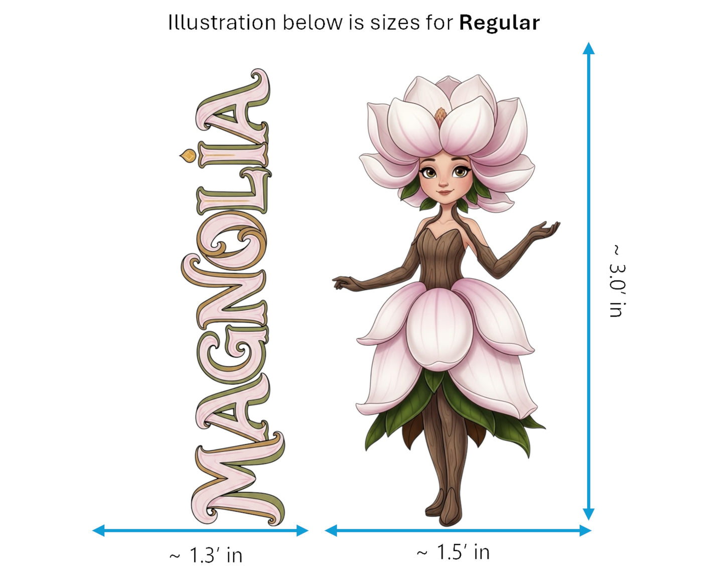 Magnolia Sticker and Magnet - The Southern Belle Treekins™ – Southern Flower Spirit | Waterproof & UV-Proof