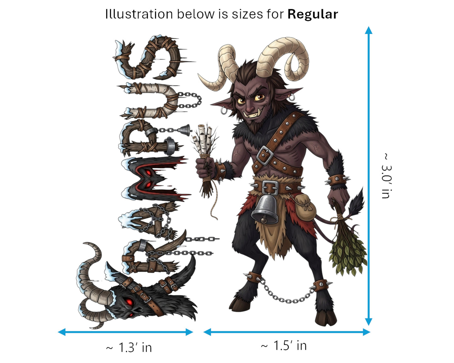 Krampus Sticker and Magnet - Shadow of Saint Nicholas Mythkins™ – Christmas Folklore Demon | Waterproof & UV-Proof