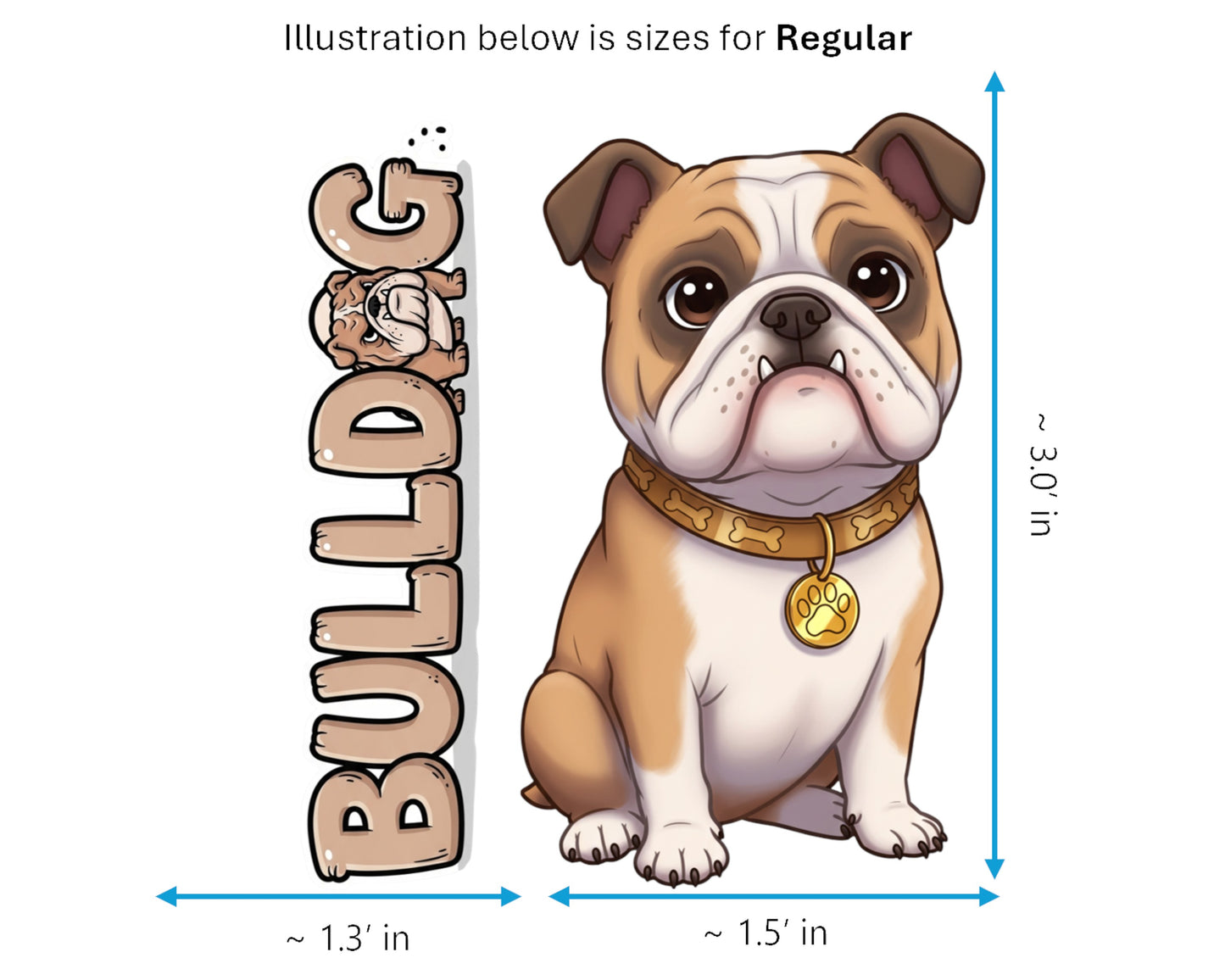 Bulldog Sticker and Magnet - the Sourmug Pawkins™ – Non-Sporting Dog Breed | Waterproof & UV-Proof