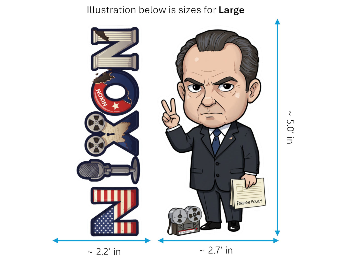 Richard Nixon, Architect of Détente Histkins™ Vinyl Sticker – 37th U.S. President | Waterproof & UV-Proof