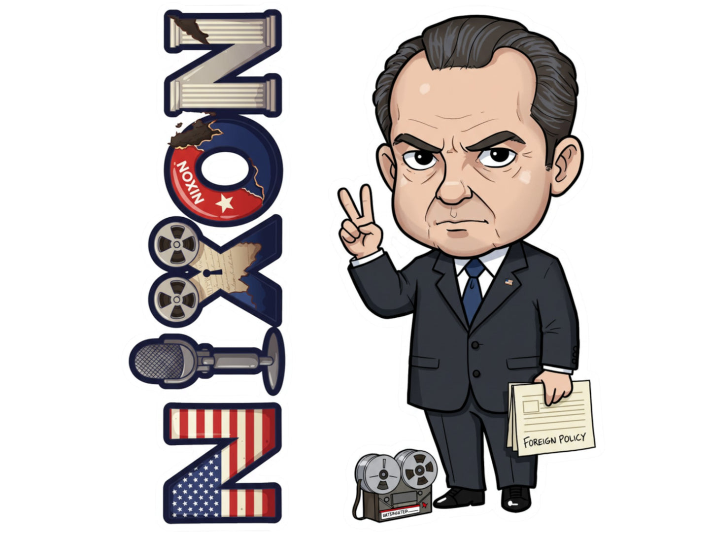Richard Nixon, Architect of Détente Histkins™ Vinyl Sticker – 37th U.S. President | Waterproof & UV-Proof