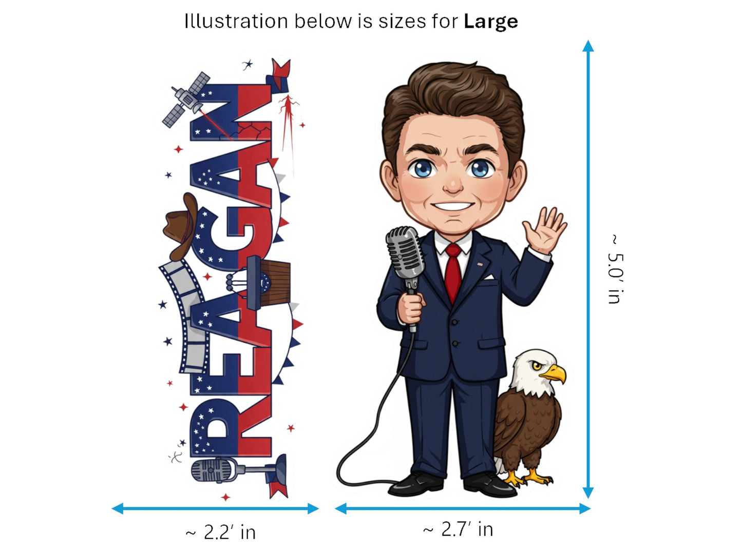 Ronald Reagan the Great Communicator Histkins™ Vinyl Sticker – 40th U.S. President | Waterproof & UV-Proof