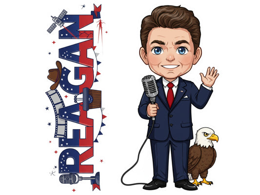 Ronald Reagan the Great Communicator Histkins™ Vinyl Sticker – 40th U.S. President | Waterproof & UV-Proof