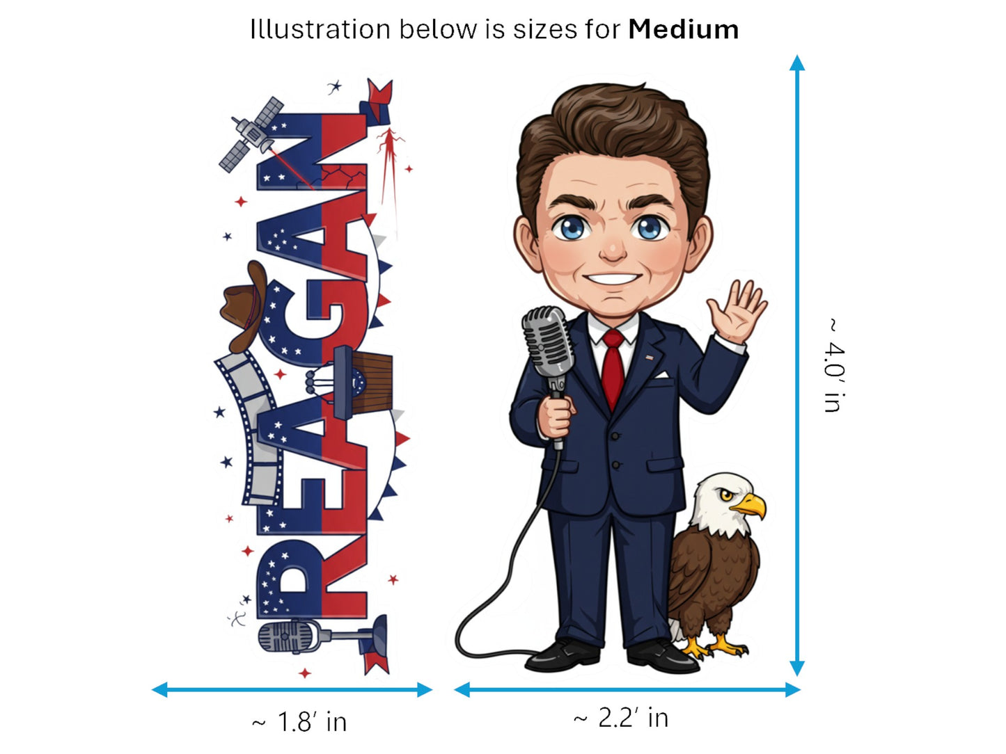 Ronald Reagan the Great Communicator Histkins™ Vinyl Sticker – 40th U.S. President | Waterproof & UV-Proof