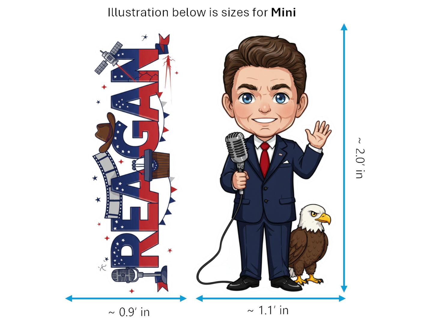 Ronald Reagan the Great Communicator Histkins™ Vinyl Sticker – 40th U.S. President | Waterproof & UV-Proof