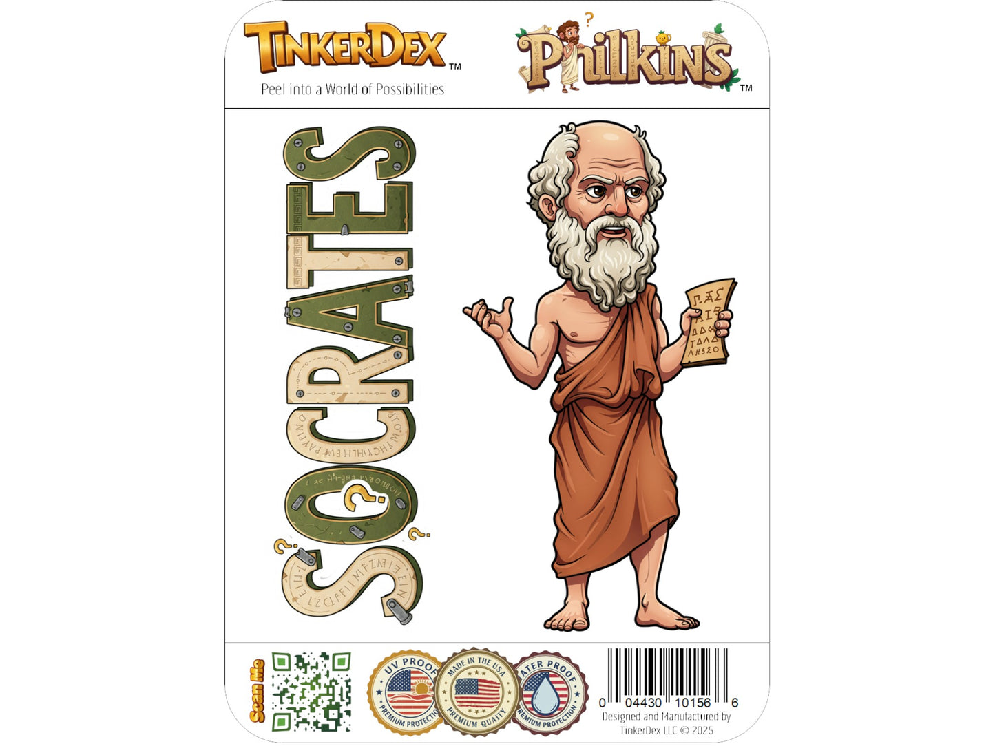 Socrates, the Gadfly of Athens Philkins™ Vinyl Sticker – Founder of Western Philosophy | Waterproof & UV-Proof