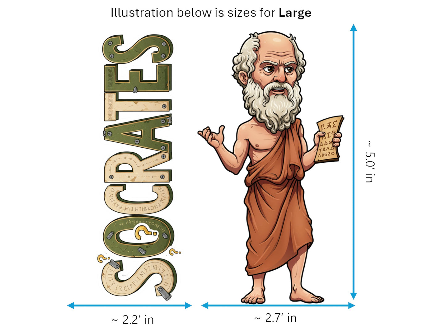 Socrates, the Gadfly of Athens Philkins™ Vinyl Sticker – Founder of Western Philosophy | Waterproof & UV-Proof