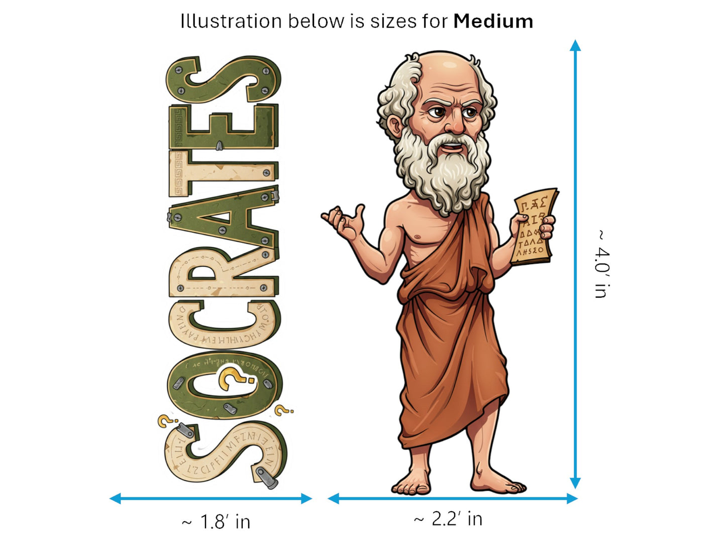 Socrates, the Gadfly of Athens Philkins™ Vinyl Sticker – Founder of Western Philosophy | Waterproof & UV-Proof