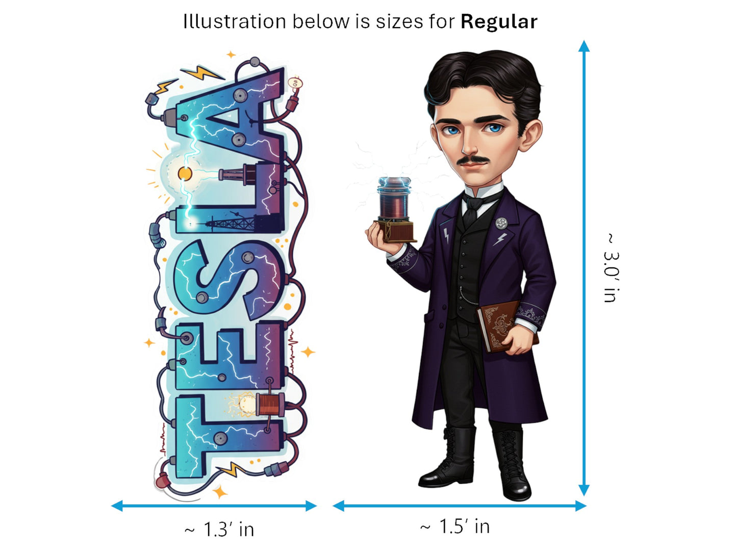 Nikola Tesla Sticker and Magnet – Master of Lightning Scikins™ | Waterproof & UV-Proof