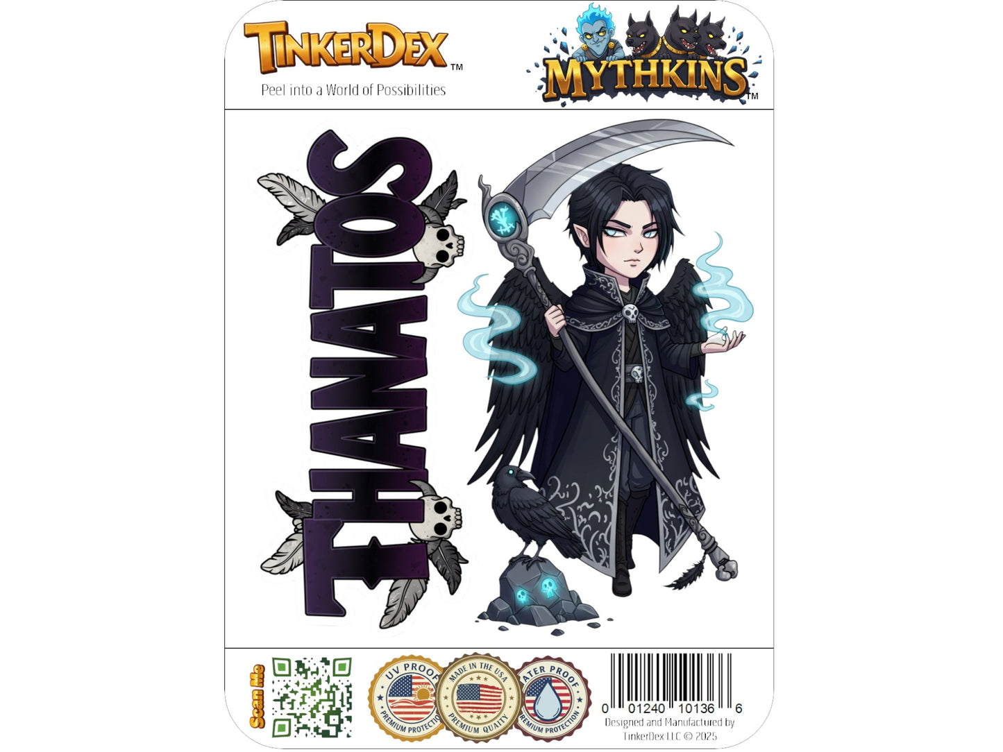 Thanatos Adekastos Mythkins™ Vinyl Sticker – Greek God of Death | Waterproof & UV-Proof