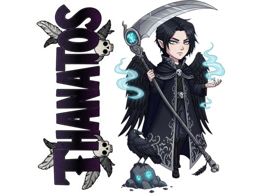 Thanatos Adekastos Mythkins™ Vinyl Sticker – Greek God of Death | Waterproof & UV-Proof