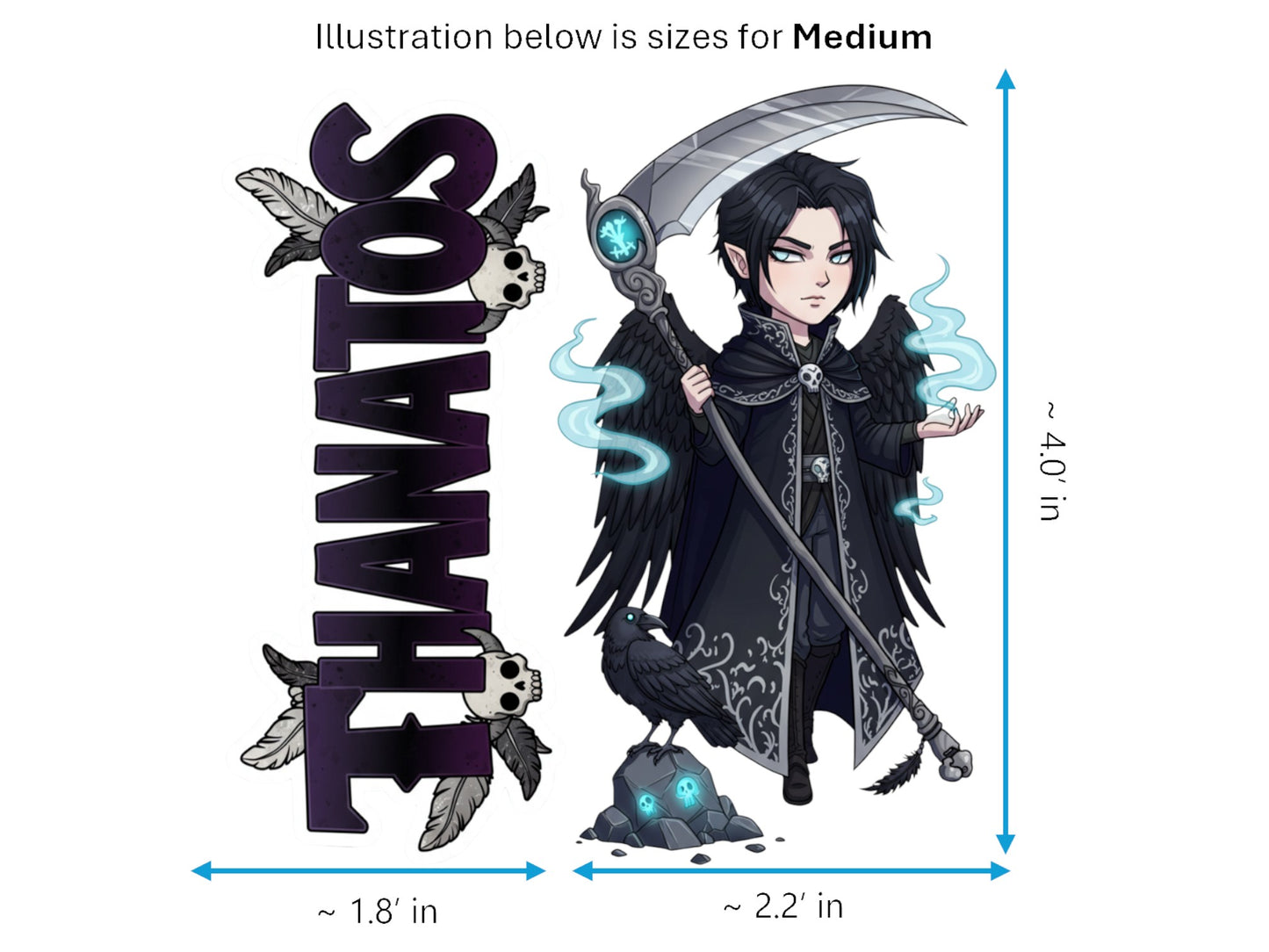 Thanatos Adekastos Mythkins™ Vinyl Sticker – Greek God of Death | Waterproof & UV-Proof