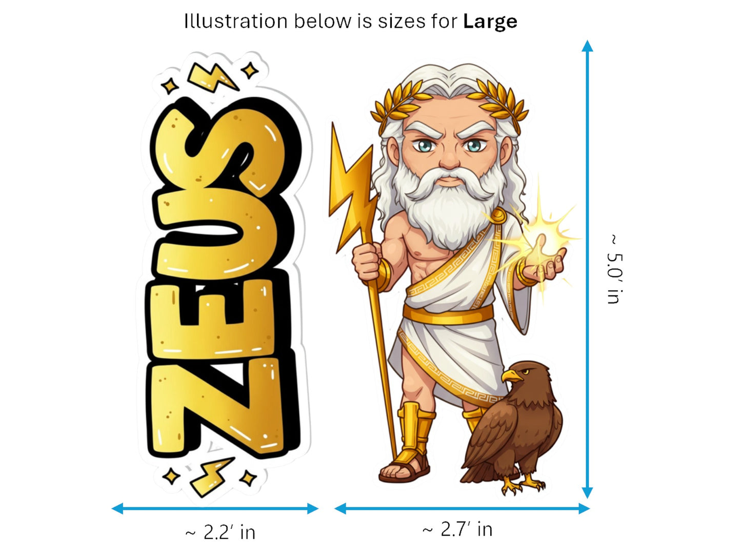 Zeus Keraunos Mythkins™ Vinyl Sticker – King of the Gods and Thunder | Waterproof & UV-Proof